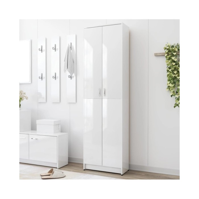 Garde-robe de couloir Blanc brillant 55x25x189 cm Aggloméré