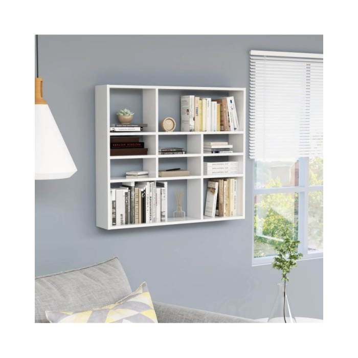 Étagère murale Blanc brillant 90x16x78 cm Aggloméré