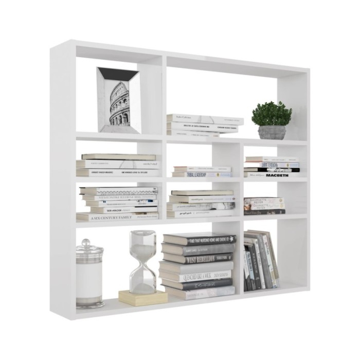 Étagère murale Blanc brillant 90x16x78 cm Aggloméré