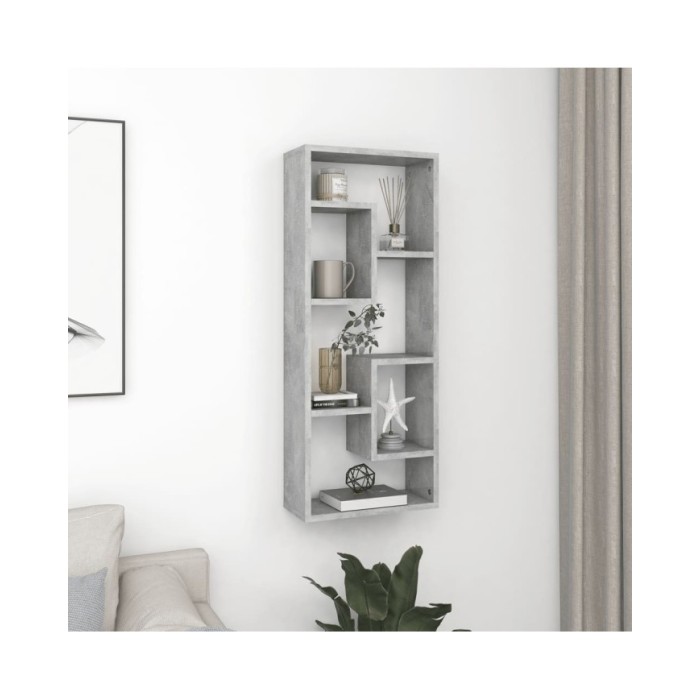 Étagère murale Gris béton 36x16x90 cm Aggloméré