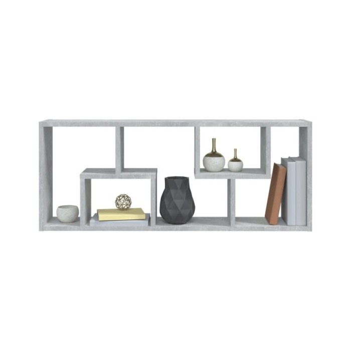 Étagère murale Gris béton 36x16x90 cm Aggloméré