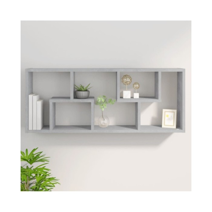 Étagère murale Gris béton 36x16x90 cm Aggloméré