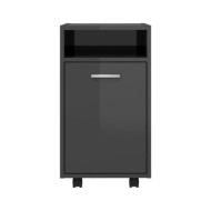 Armoire latérale avec roues Gris brillant 33x38x60 cm Aggloméré