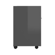 Armoire latérale avec roues Gris brillant 33x38x60 cm Aggloméré