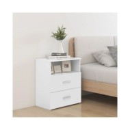 Tables de chevet 2 pcs Blanc brillant 50x32x60 cm
