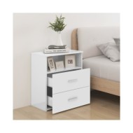Tables de chevet 2 pcs Blanc brillant 50x32x60 cm