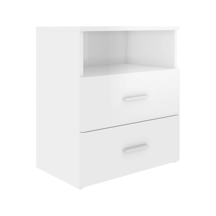 Tables de chevet 2 pcs Blanc brillant 50x32x60 cm
