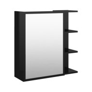 Armoire à miroir de bain Noir brillant 62,5x20,5x64cm Aggloméré