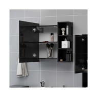 Armoire à miroir de bain Noir brillant 62,5x20,5x64cm Aggloméré