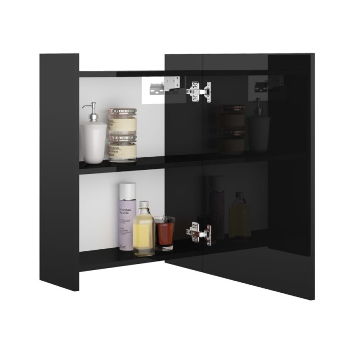 Armoire à miroir de bain Noir brillant 62,5x20,5x64cm Aggloméré