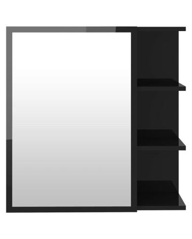 Armoire à miroir de bain Noir brillant 62,5x20,5x64cm Aggloméré