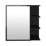 Armoire à miroir de bain Noir brillant 62,5x20,5x64cm Aggloméré