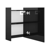 Armoire à miroir de bain Noir brillant 62,5x20,5x64cm Aggloméré