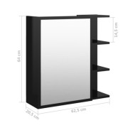 Armoire à miroir de bain Noir brillant 62,5x20,5x64cm Aggloméré