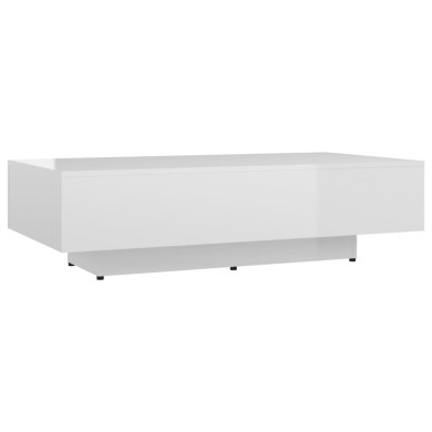 Table basse Blanc brillant 115x60x31 cm Aggloméré