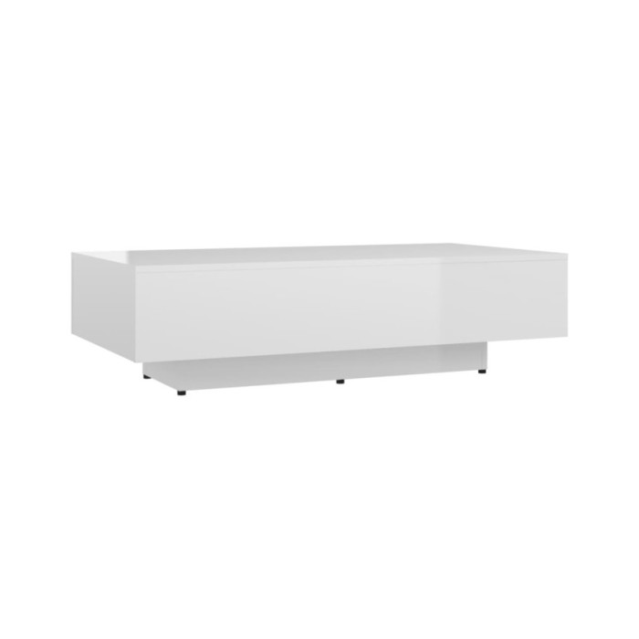 Table basse Blanc brillant 115x60x31 cm Aggloméré