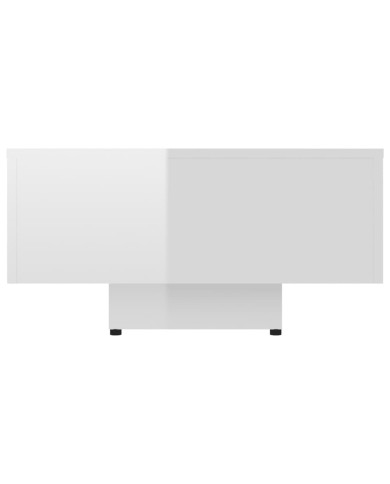 Table basse Blanc brillant 115x60x31 cm Aggloméré