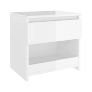 Table de chevet Blanc brillant 40x30x39 cm Aggloméré