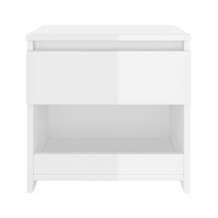 Table de chevet Blanc brillant 40x30x39 cm Aggloméré