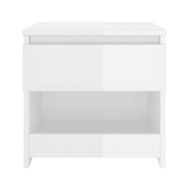 Table de chevet Blanc brillant 40x30x39 cm Aggloméré