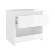 Table de chevet Blanc brillant 40x30x39 cm Aggloméré