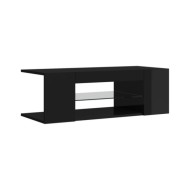 Meuble TV avec lumières LED Noir brillant 90x39x30 cm