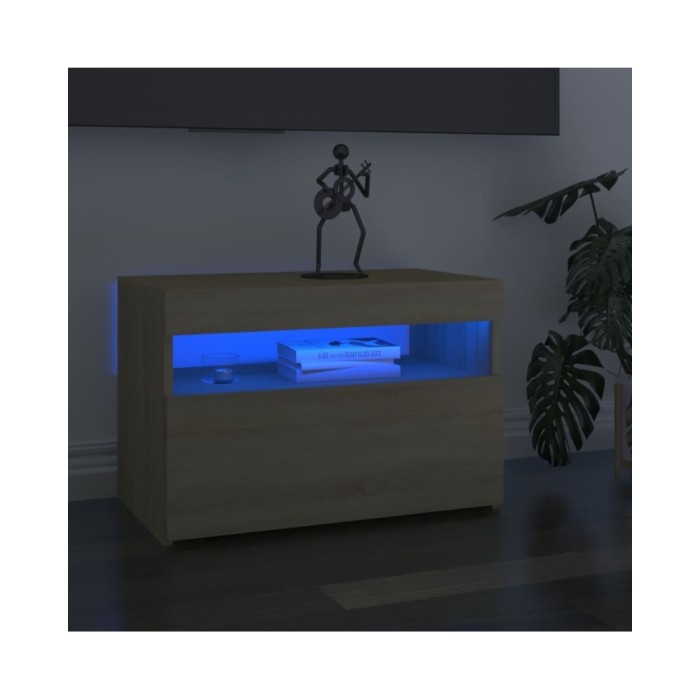 Meuble TV avec lumières LED Chêne sonoma 60x35x40 cm