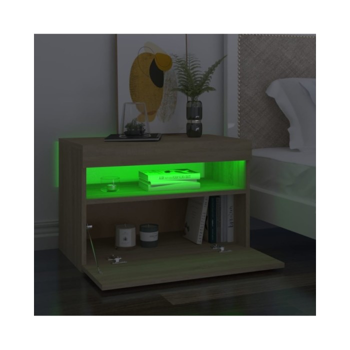 Meuble TV avec lumières LED Chêne sonoma 60x35x40 cm