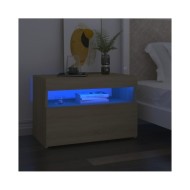 Meuble TV avec lumières LED Chêne sonoma 60x35x40 cm
