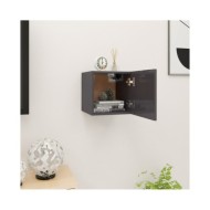 Meuble TV mural Gris brillant 30,5x30x30 cm