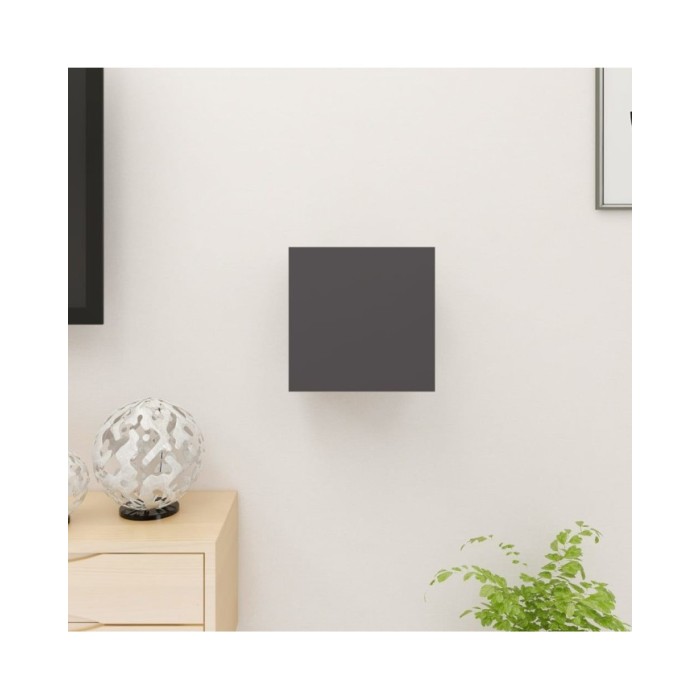 Meuble TV mural Gris brillant 30,5x30x30 cm