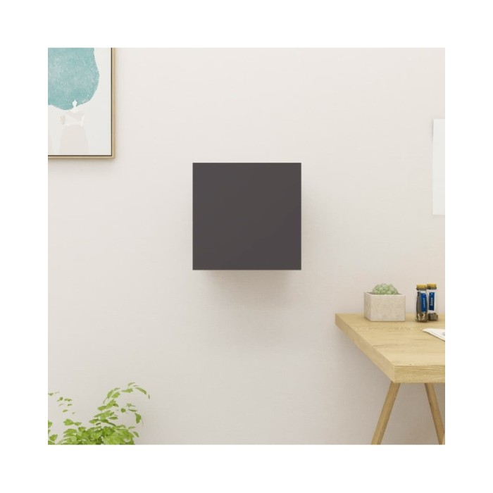 Meuble TV mural Gris brillant 30,5x30x30 cm