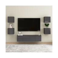 Meuble TV mural Gris brillant 30,5x30x30 cm
