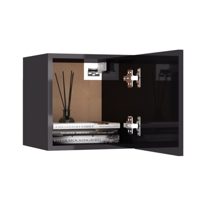 Meuble TV mural Gris brillant 30,5x30x30 cm