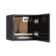 Meuble TV mural Gris brillant 30,5x30x30 cm