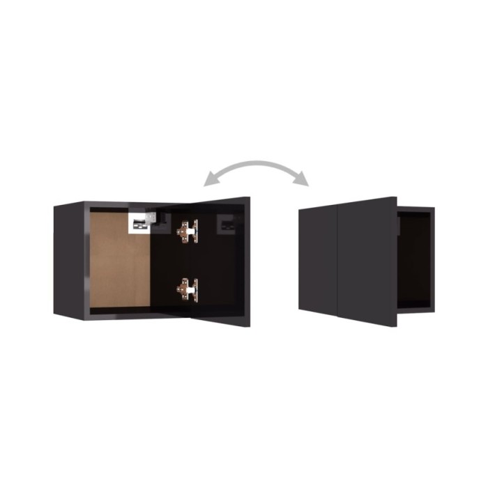 Meuble TV mural Gris brillant 30,5x30x30 cm