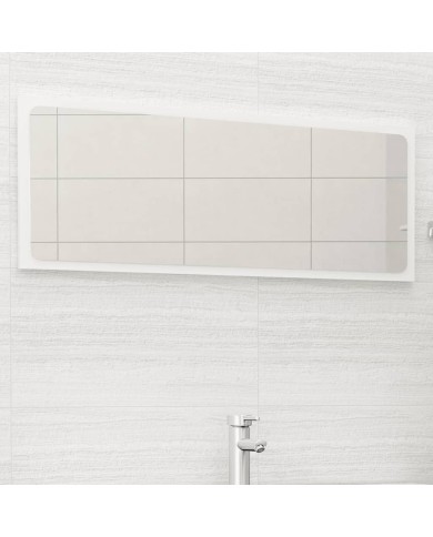Miroir de salle de bain Blanc brillant 100x1,5x37 cm Aggloméré