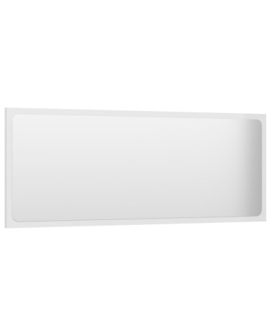 Miroir de salle de bain Blanc brillant 100x1,5x37 cm Aggloméré