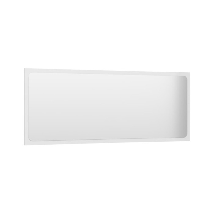 Miroir de salle de bain Blanc brillant 100x1,5x37 cm Aggloméré