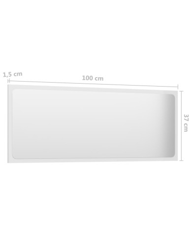 Miroir de salle de bain Blanc brillant 100x1,5x37 cm Aggloméré