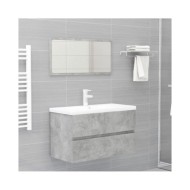 Ensemble de meubles de salle de bain 2 pcs Gris béton Aggloméré