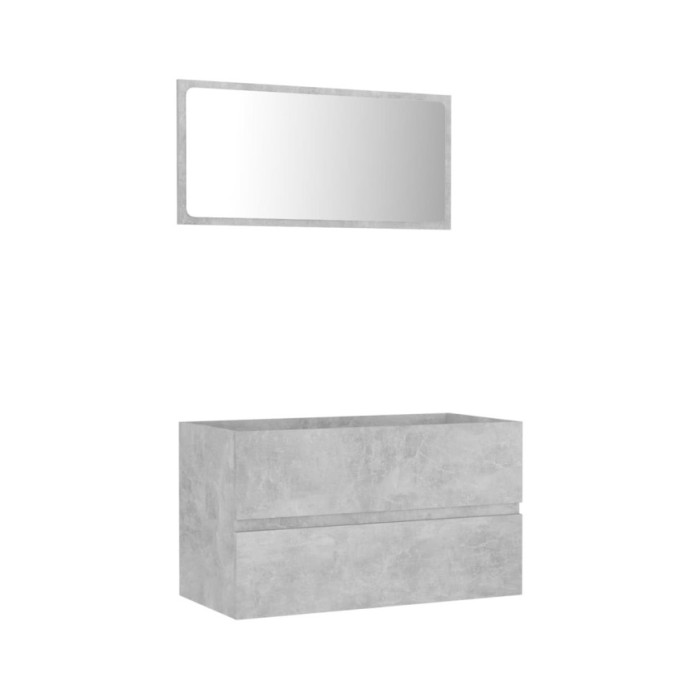 Ensemble de meubles de salle de bain 2 pcs Gris béton Aggloméré