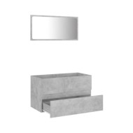 Ensemble de meubles de salle de bain 2 pcs Gris béton Aggloméré
