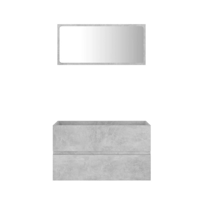 Ensemble de meubles de salle de bain 2 pcs Gris béton Aggloméré