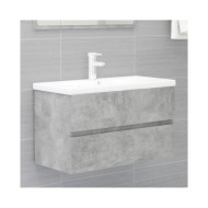 Ensemble de meubles de salle de bain 2 pcs Gris béton Aggloméré