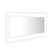 Miroir à LED de bain Blanc brillant 100x8,5x37 cm Aggloméré