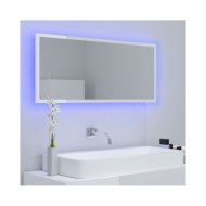 Miroir à LED de bain Blanc brillant 100x8,5x37 cm Aggloméré
