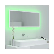 Miroir à LED de bain Blanc brillant 100x8,5x37 cm Aggloméré