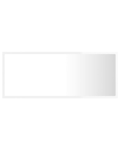 Miroir à LED de bain Blanc brillant 100x8,5x37 cm Aggloméré