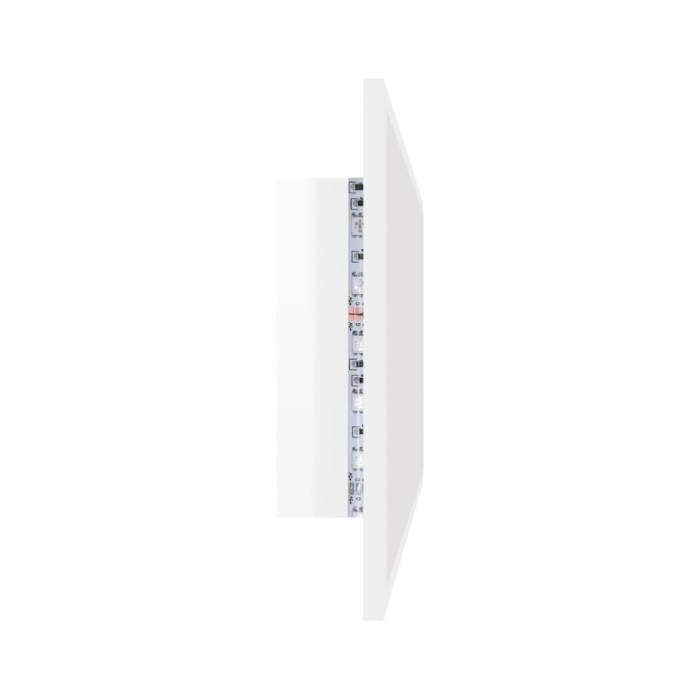 Miroir à LED de bain Blanc brillant 100x8,5x37 cm Aggloméré